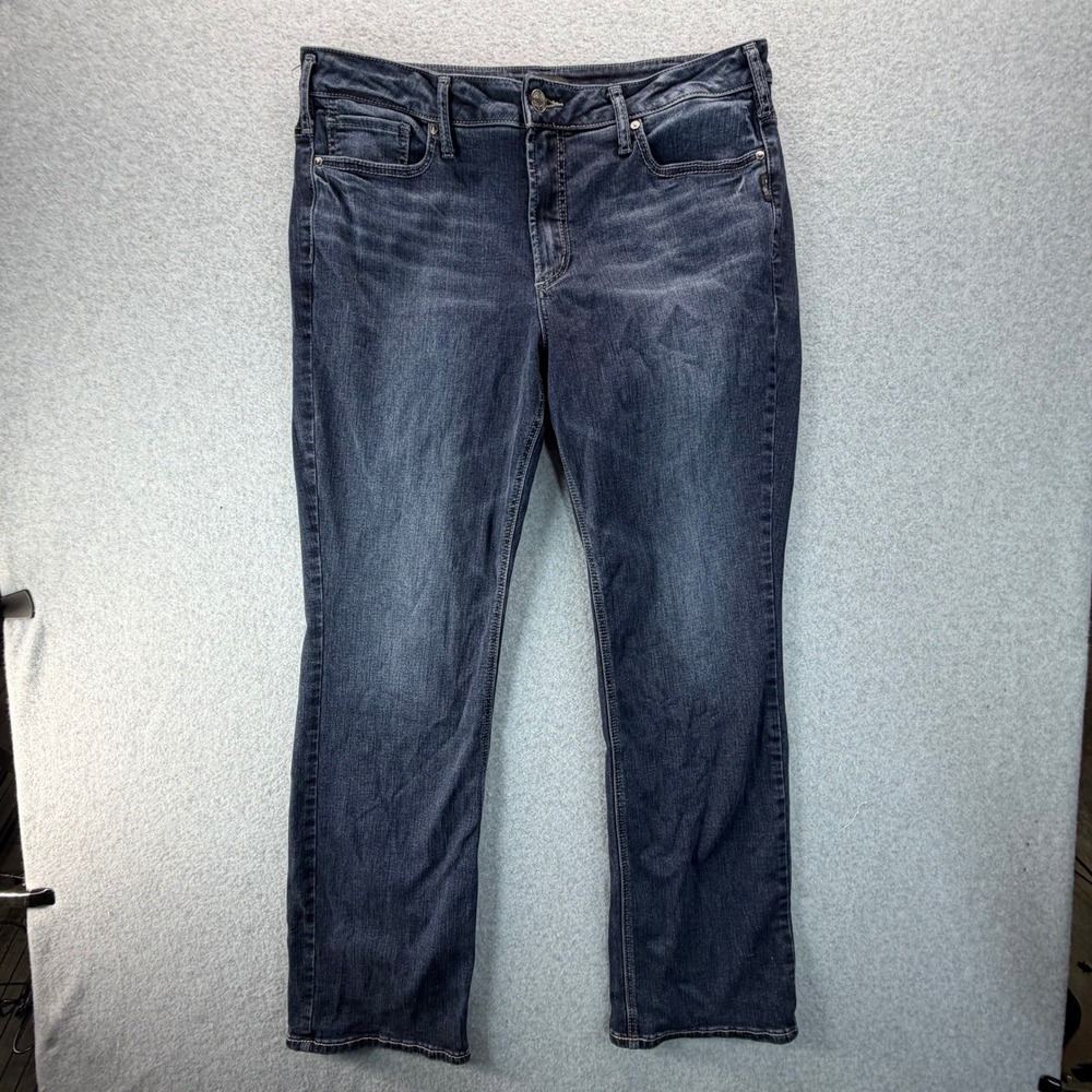 Silver Jeans Co Suki Slim Boot Mid Rise Curvy Dark Wash Jeans Size 18/33 W93616
